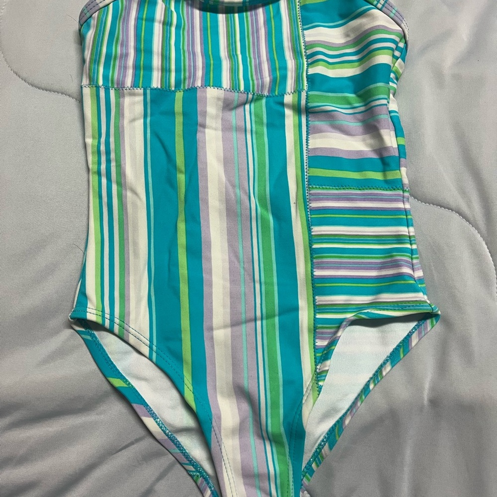 Massimo Blue and Green One Piece Swimsuit
